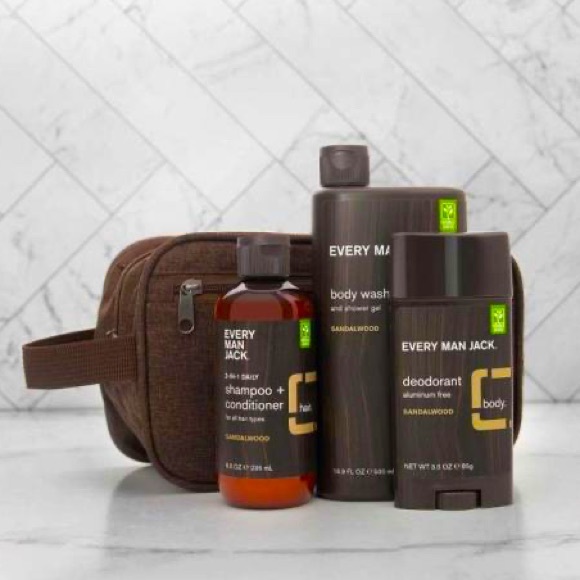 New Every Man Jack Limited Edition Sandalwood 4-piece body kit - Picture 1 of 3